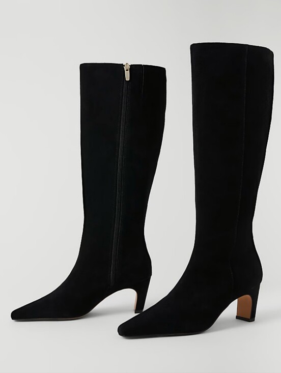 Ann Taylor Shoes - Ann Taylor Black Suede Knee-High Heeled Boots